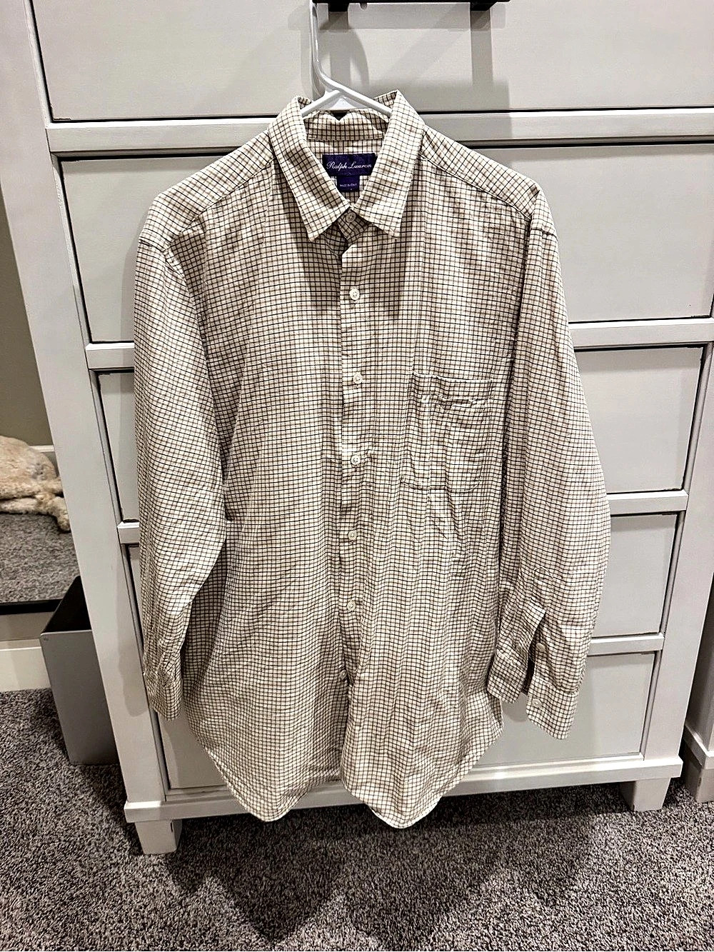 Ralph Lauren Purple Label Plaid Cotton Shirt Size large. Excellent condition